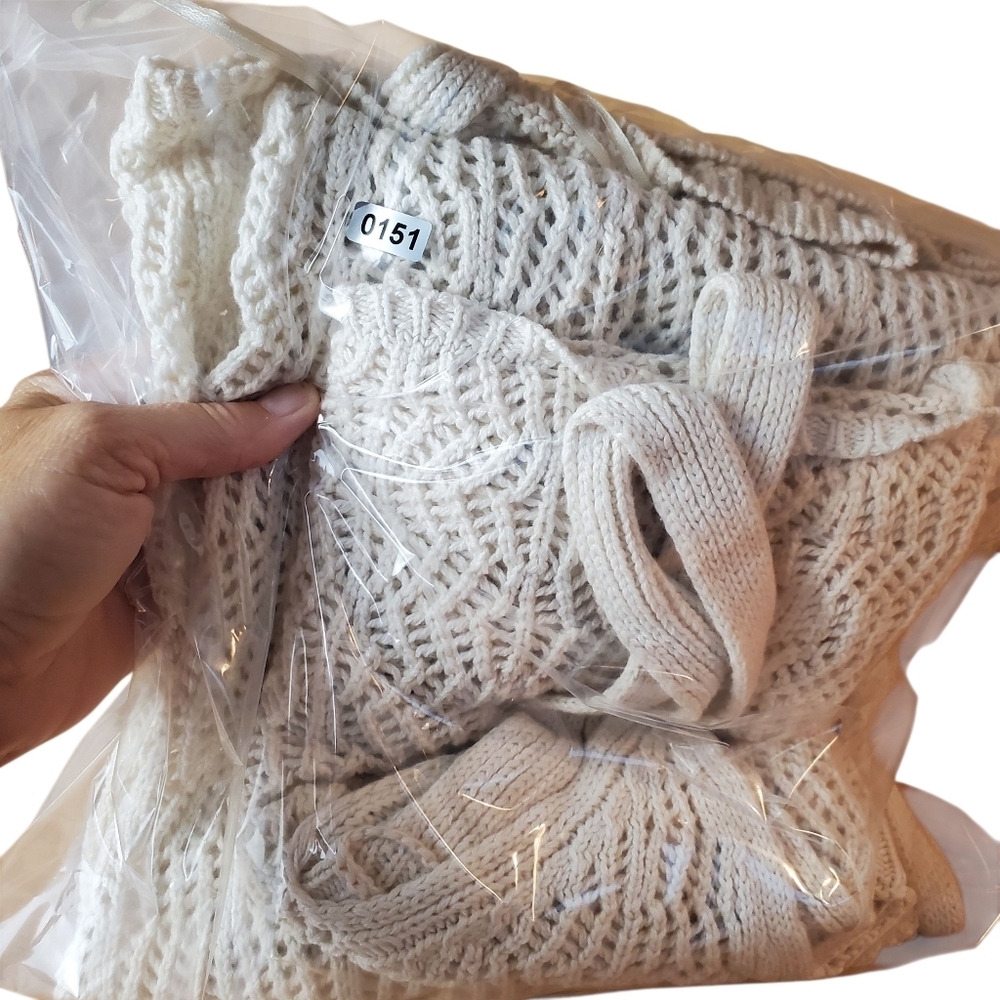 Freshman 1996 Crochet Top and Sleeveless Duster.  Off White. MED. #0151 - Picture 10 of 10